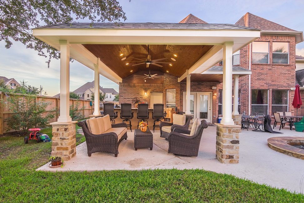 Gable Roof Patio Cover in Cypress - HHI Patio Covers