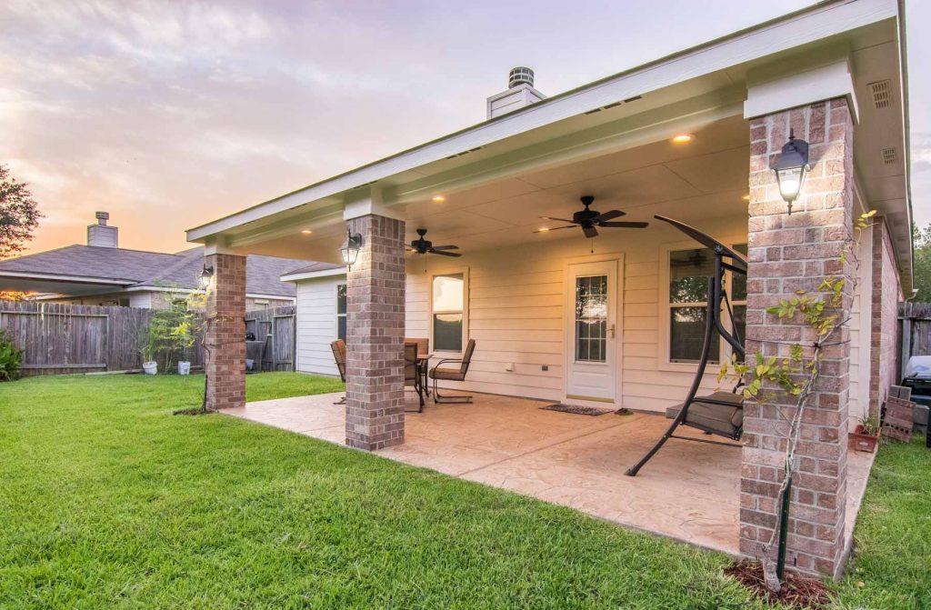 stamped concrete brick columns