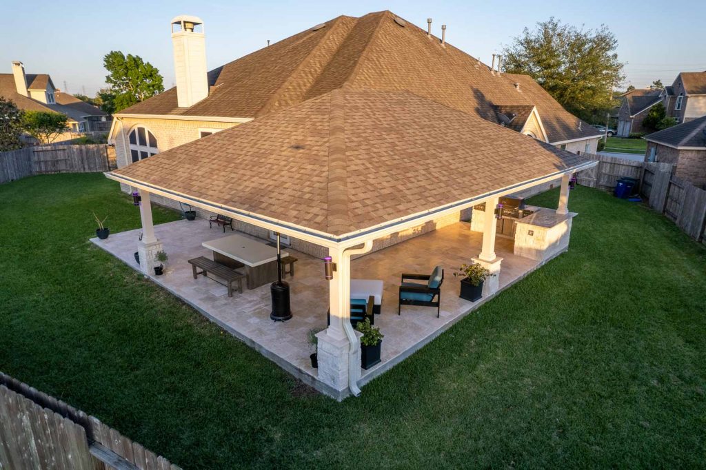 top view of patio cover