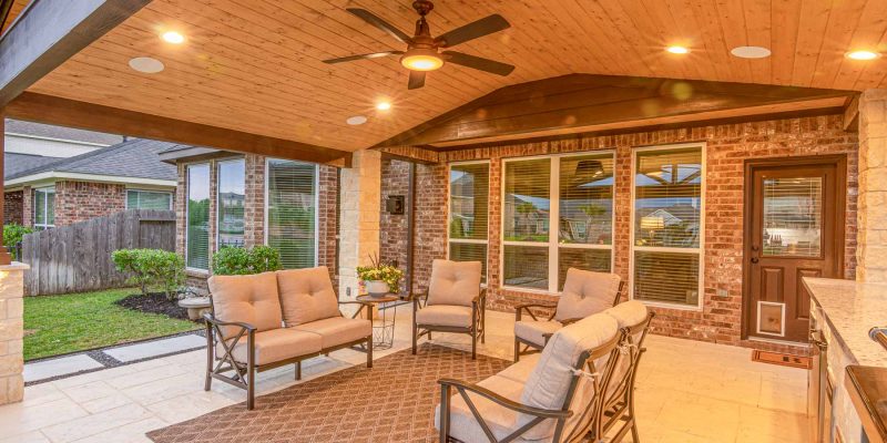 Gable Style Patio Cover in Sydney Harbour, Cypress - HHI Patio Covers