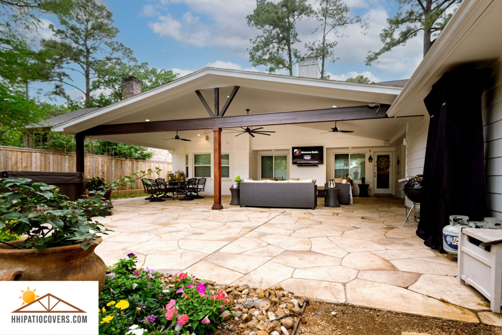 Gable style patio cover in Houston TX
