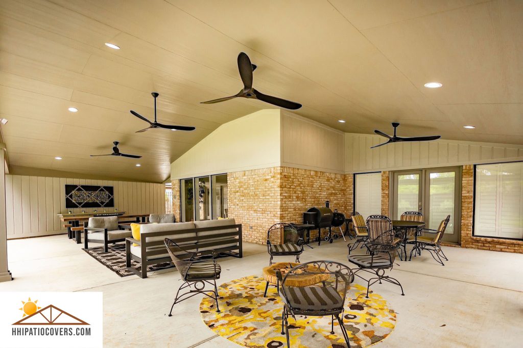 Gable style patio cover in Houston TX.