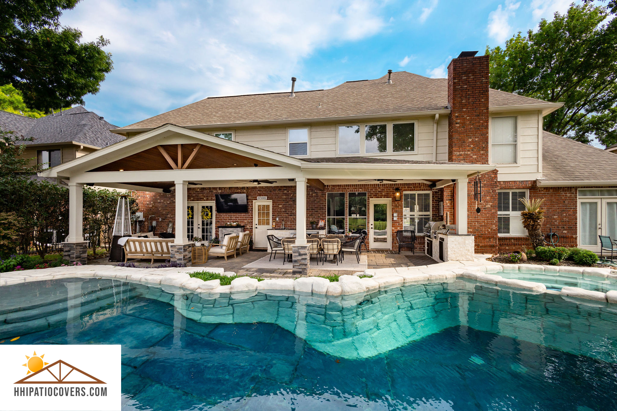 Gable with Hip Extension Patio Cover Outdoor Oasis