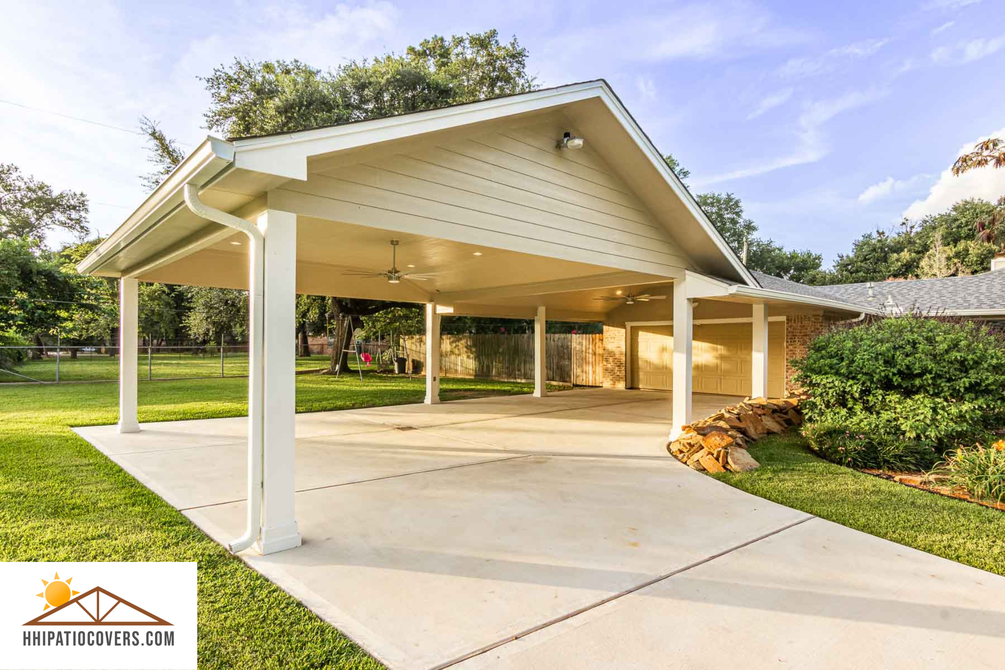 Gable and hip combination carport