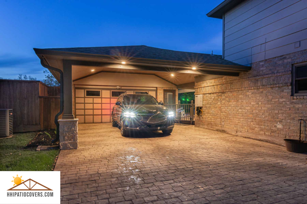 Custom built carport in Houston TX