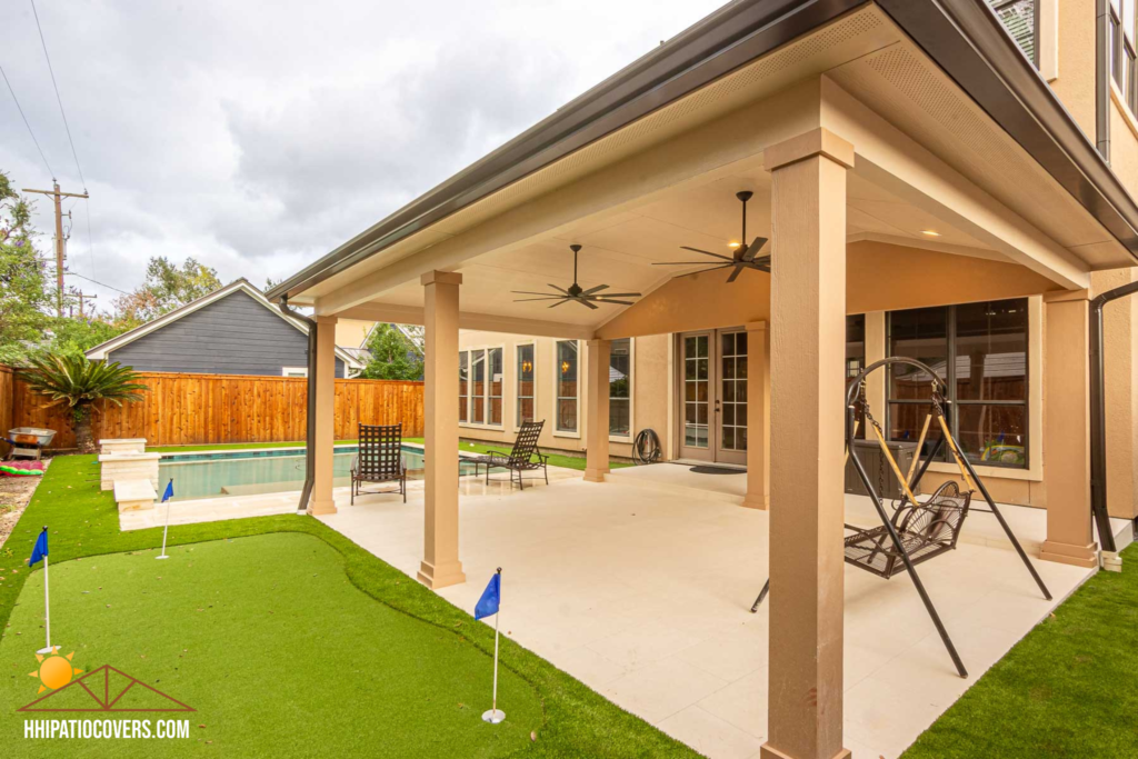 Hip-style Patio Cover Backyard Retreat