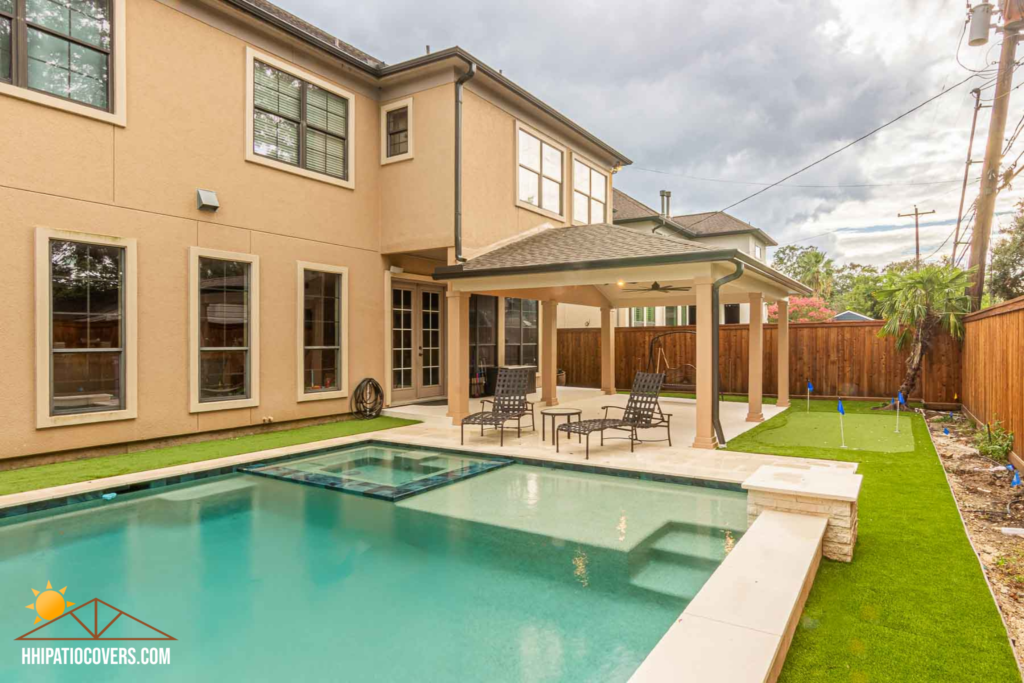 Hip-style Patio Cover Backyard Retreat