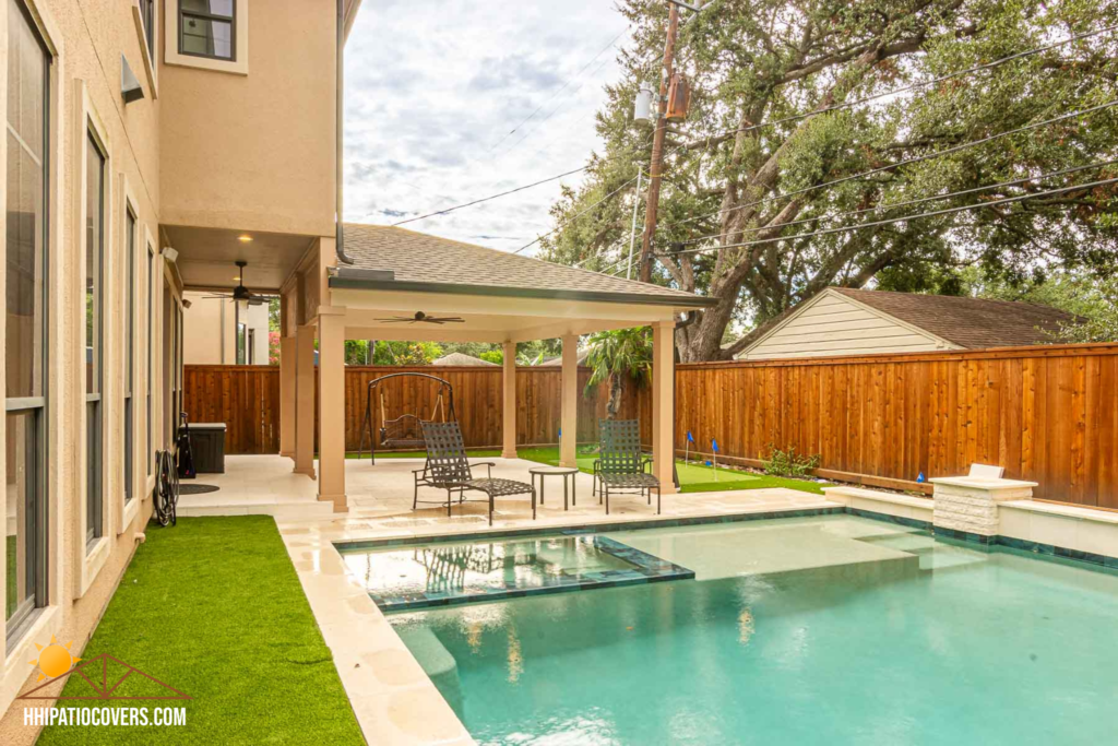 Hip-style Patio Cover Backyard Retreat