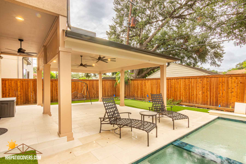 Hip-style Patio Cover Backyard Retreat