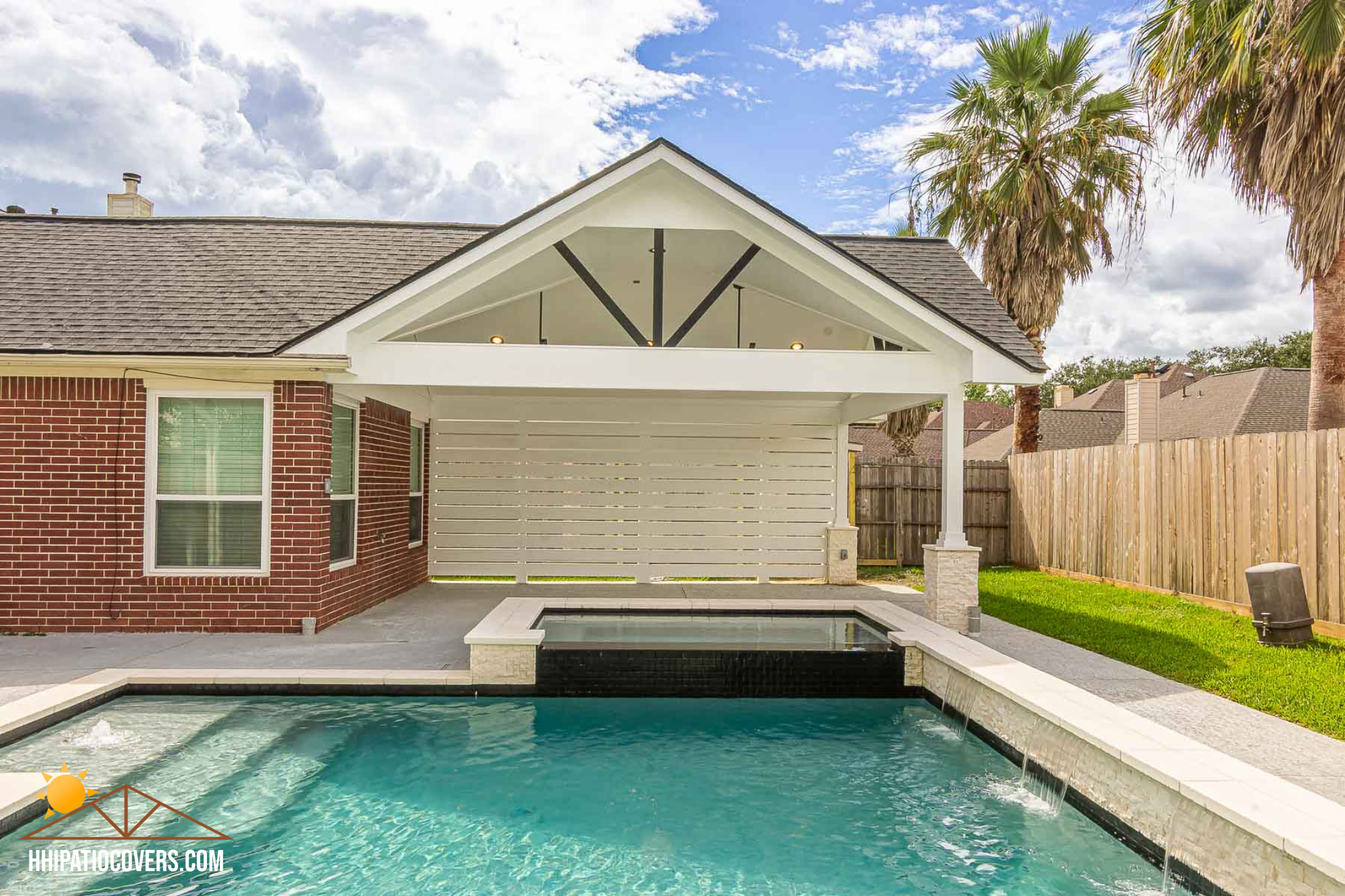 Double Gable Patio Cover in League City, TX.