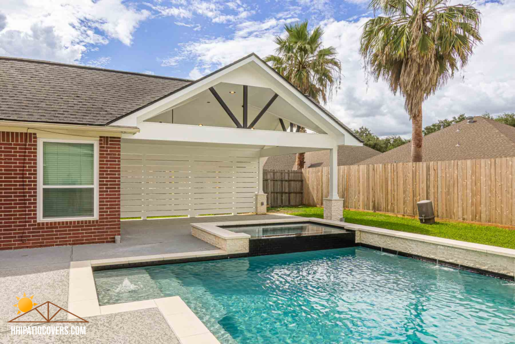 Double Gable Patio Cover in League City, TX.