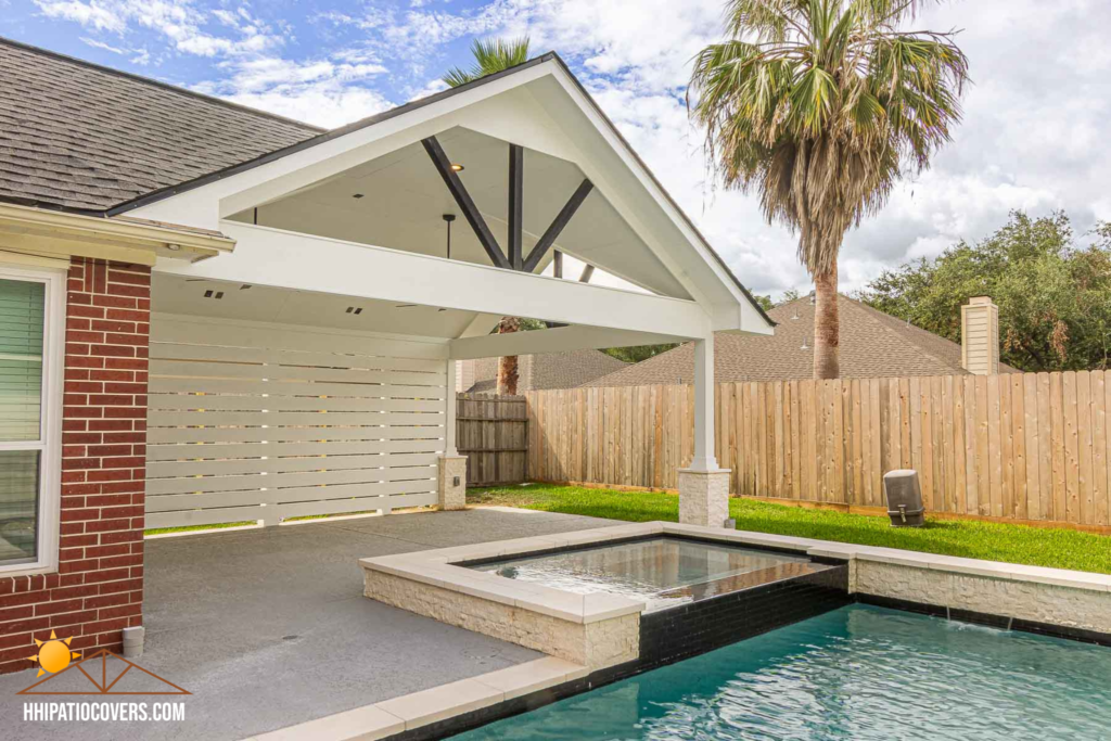 Double Gable Patio Cover in League City, TX.