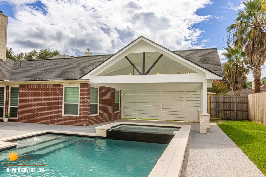 Double Gable Patio Cover in League City, TX.