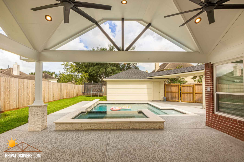 Double Gable Patio Cover in League City, TX.