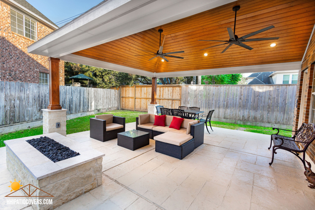 Hip-style patio cover in Bellaire TX