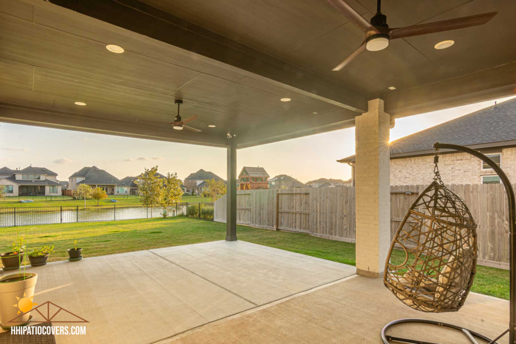 HIp-Style Patio Cover in Katy, TX.