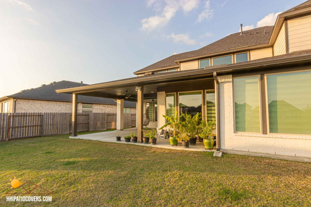 HIp-Style Patio Cover in Katy, TX.