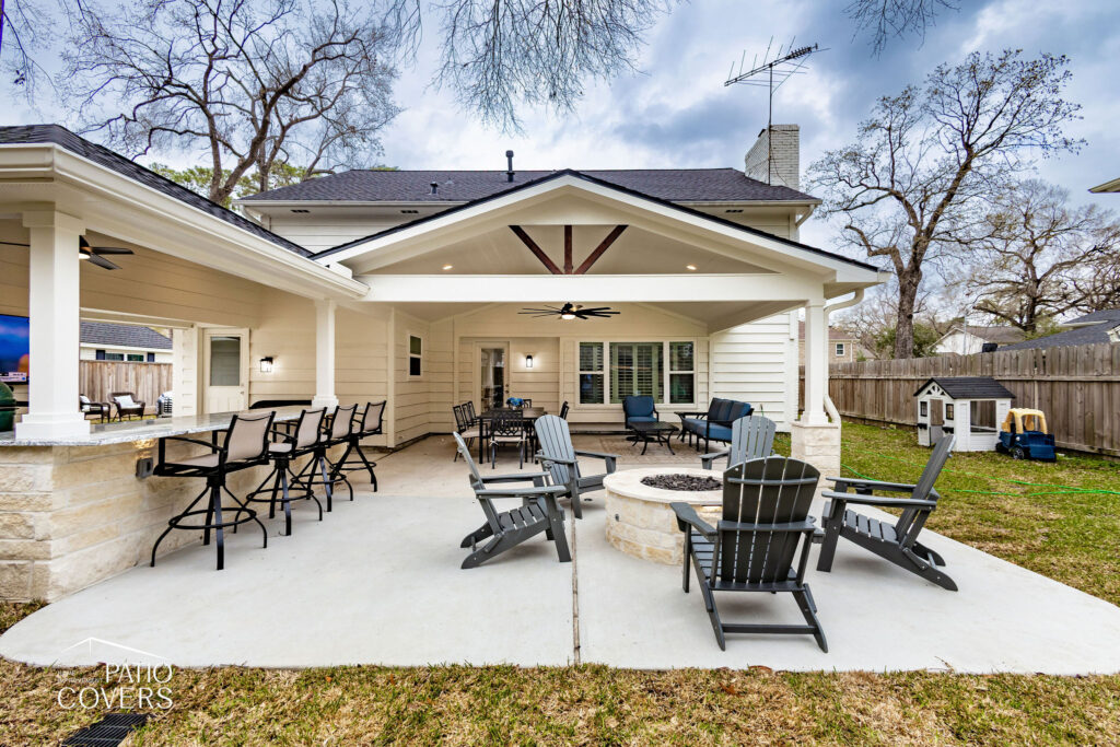 Gable style patio cover in Memorial