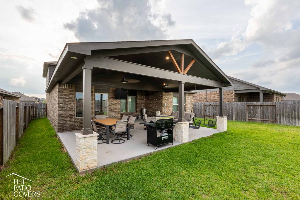 Gable patio covere left view