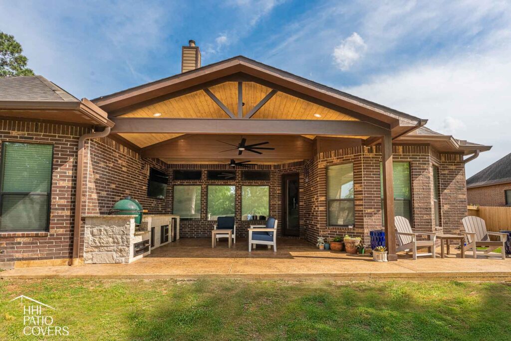 Perfect gable patio cover for a small backyard