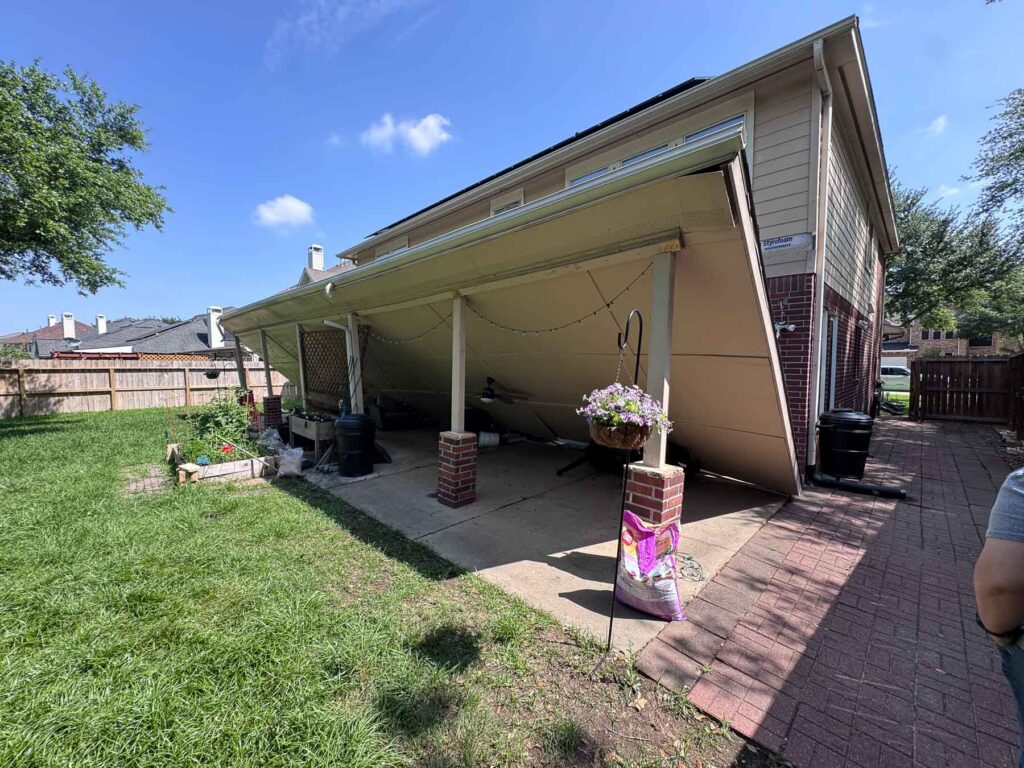 Patio cover collapse