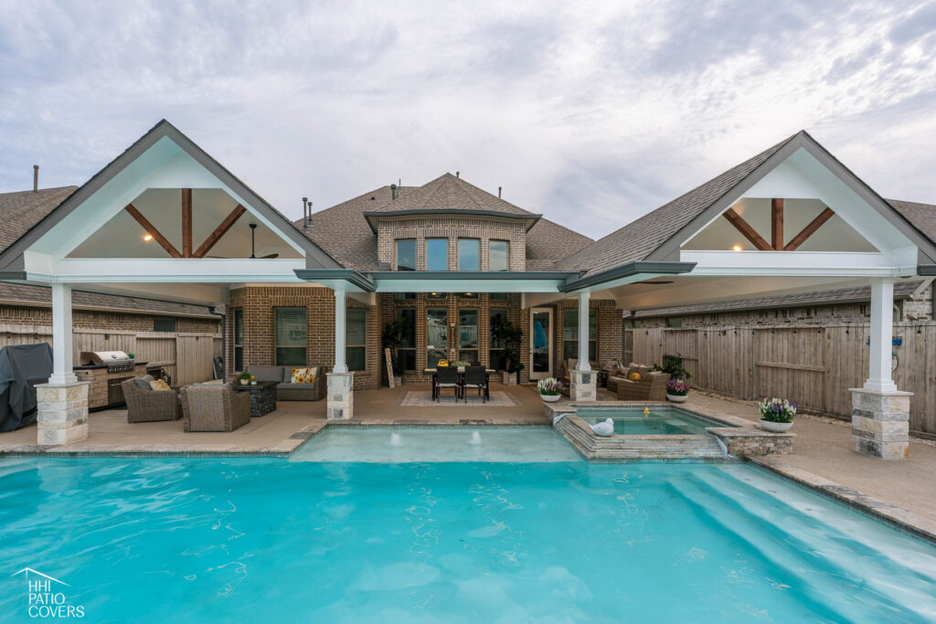 Patio cover over the pool