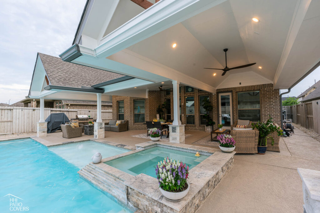 Patio cover over the pool